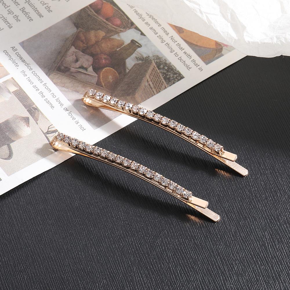 Chic Diamond Row Hair Clip: Elegant and Fashionable High-End Bangs Spring Hairpin