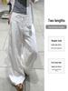 Women's High-Waisted White Linen Wide-Leg Pants - Spring 2026 Old Money Style, Comfortable Straight Cotton Linen Suit Casual Wear