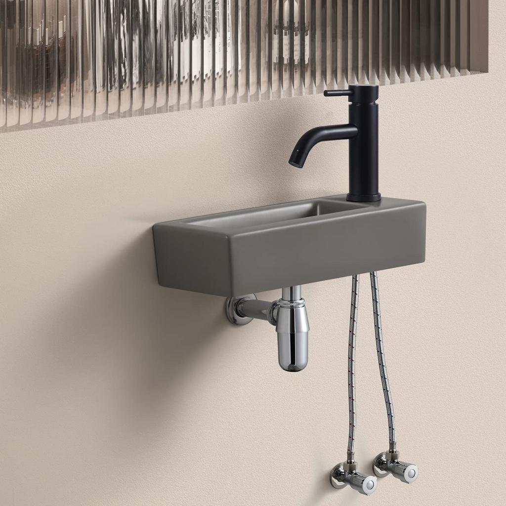 Siphon-Ablaufgarnitur Handwaschbecken Handwaschbecken Wand Kleinwaschbecken Mini-Waschbecken Handwaschbecken Wand mm [P Inklusive] Becken, Stilvoll, Grau, Becken, Aufputz, Kompakt, Schüssel, Typ,