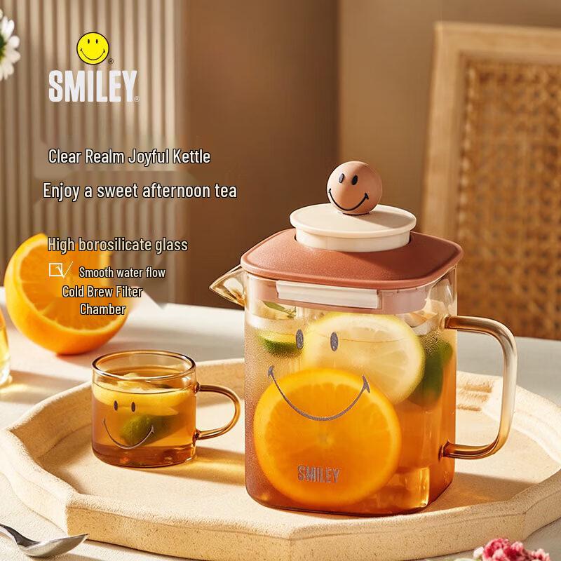Набор для чая SMILEY из прозрачного стекла (чайник и чашки)