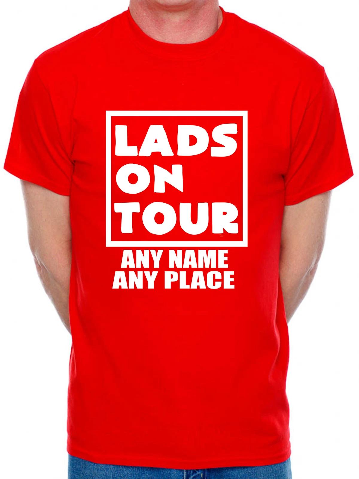 Mens T-Shirt Customised Stag Tee Lads On Tour Any Name Any City Funny Stag Party L