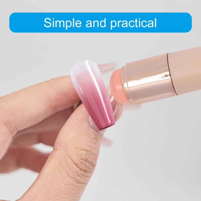 Reusable Silicone Nail Brush Clear Nail Stamper Kit for Easy to Usea Nail Art with Gradient Effect Manicure Accesories