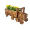 Pastoral Style Wooden Train Flowerpot Vintage Cartoon Plant Pot Handmade Creative Flower Arrangement Container Bedroom