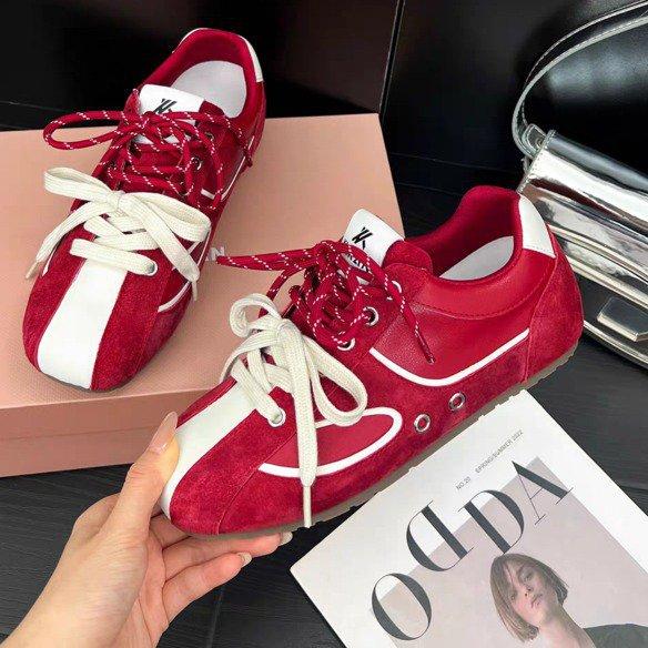 Inner height increase 3.5cm retro color matching pair of shoelaces German training shoes women's 2025 new sports and leisure shoes Forrest Gump shoes