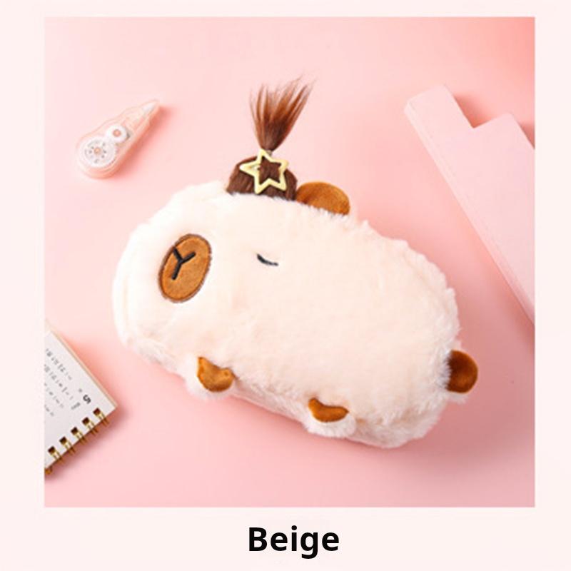 Latest Cute Capybara Plush Pencil Case Cosmetic Bag Guinea Pig Pen Pouch Large Capacity Pencil Bag School Supplies Stationery Box