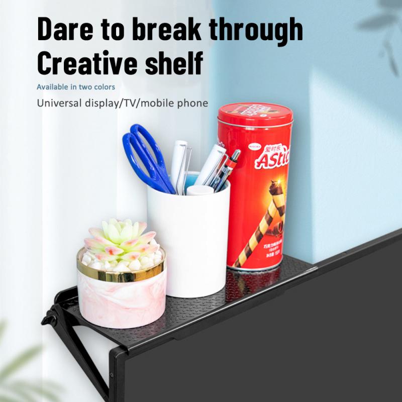 Display Screen Shelf Adjustable Home Organizer Desktop Display Stand Mini Holder Router Storage Rack Wall Mount Storage Portable