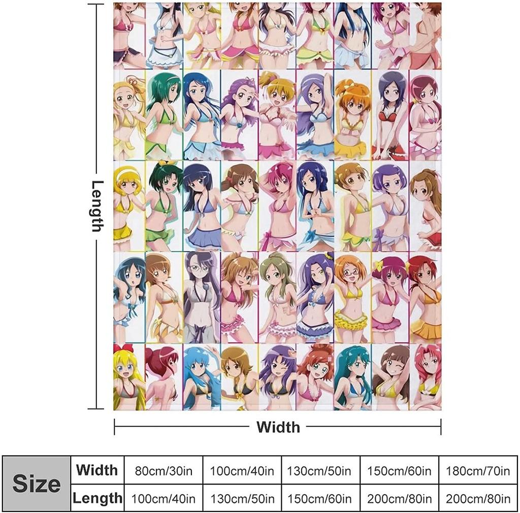 PreCure Flannel Fluffy and Stylish Blanket, All Season, Washable, Cold Weather Protection, Cute, 80"x60
