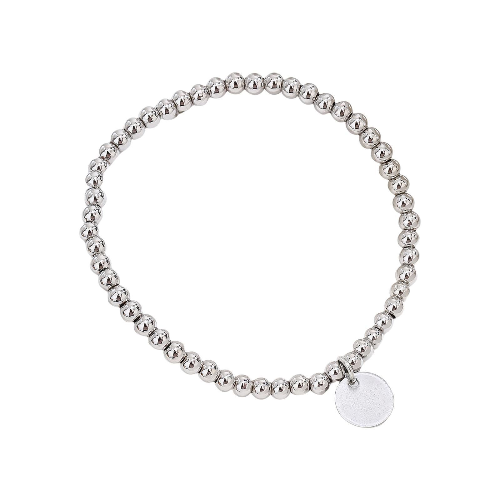 

Гибкий браслет из нержавеющей стали золотого/серебряного цвета с эластичной вставкой и бусинами FWristband или для формальных мероприятий, для повседневной носки серебряный