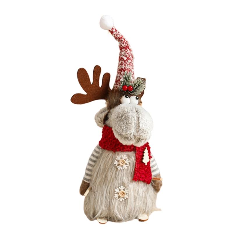 

Q1JB Ручная работа Фигурка оленя Скульптура Рождественское украшение для окна и рабочего стола