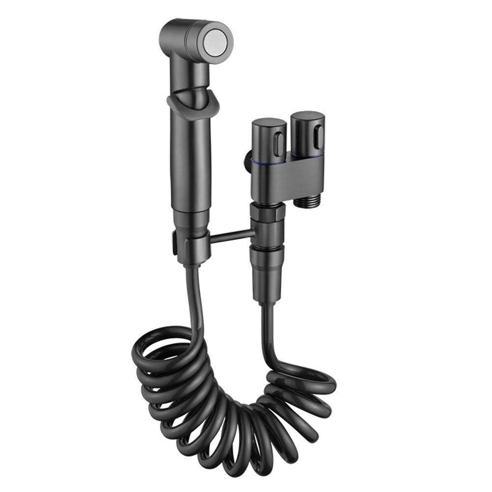 Hygienic Shower Spray Kit For Toilet Bidet With Double Outlet Angle Valve