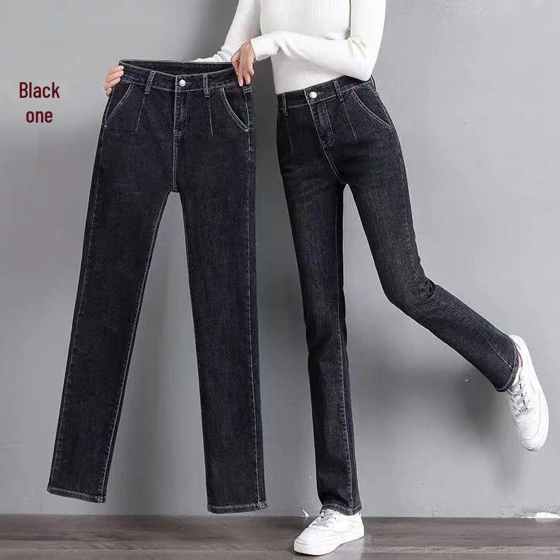 Women s High-Waisted Straight Leg Jeans - Slimming, Versatile, High Stretch 28 (100-110 jin)