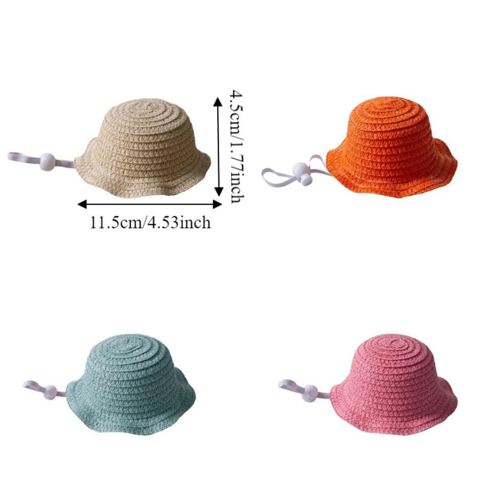 Adjustable Pet Straw Hat Breathable Pet Sunshade Hat Fashion Dog Fisherman Hat Photography Props