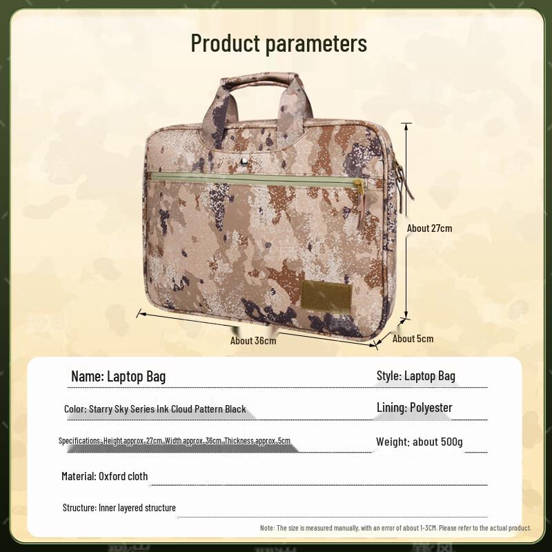 Yilan Water-Resistant Camouflage Laptop Briefcase