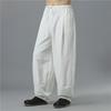 Men's Summer Cotton-Linen Wide-Leg Elastic Waist Pants
