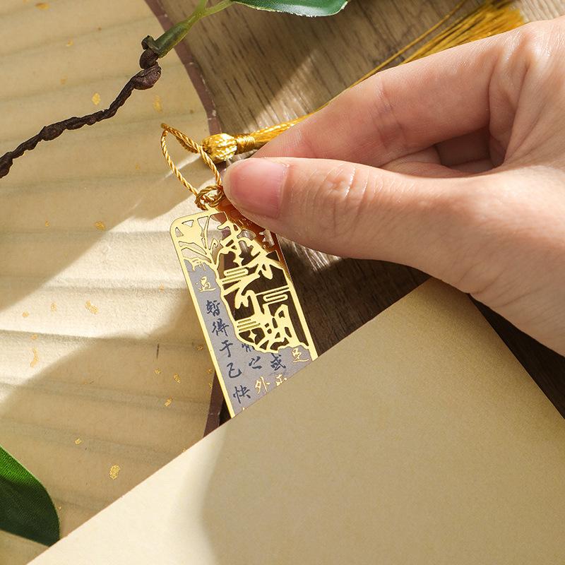 Brass color hollow metal bookmark blessing graduation gift souvenir