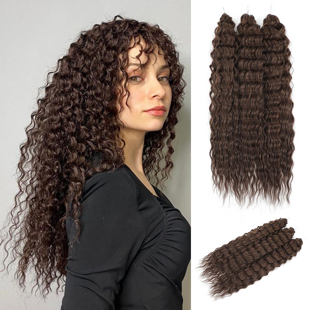 Per Crochet a Twist Sintetico Resistente al Calore Macchina Trama Doppia 22 Pollici 300g 3Pz/Lotto#1B #4 BUG2 Estensioni Trama Onda d'Acqua