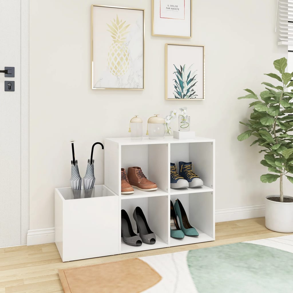Vidaxl Szafka Na Buty, Biała, 105X35,5X70 Cm, Materiał Drewnopochodny