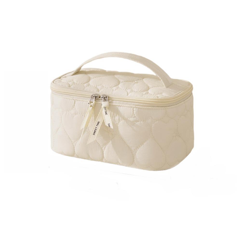 Large Capacity Women  Makeup Bag Heart Print Cosmetics  Storage Bag  Lipstick Skincare