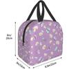 Daisy Flowers Butterfly Purple Lunch Bag Travel Work Bento Cooler Reusable Tote Picnic Boxes Insulated Container Bags for Women