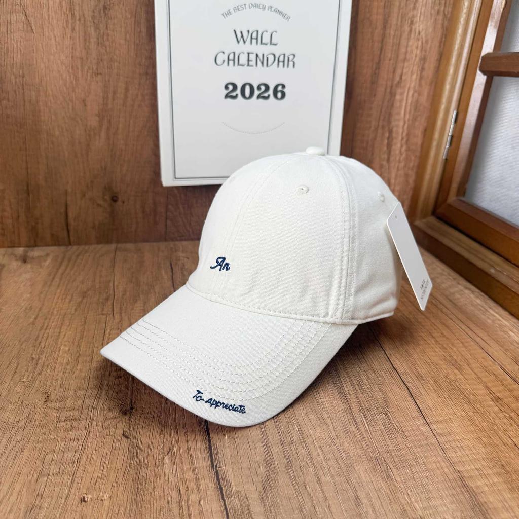 Korean big head circumference visor An embroidered soft top baseball cap men's retro trendy brand letter embroidery cap women