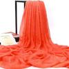 Extra-Large Bright Red Chiffon Scarf for Spring & Summer – Versatile Sunscreen Shawl for Beach, Dance, or Party.