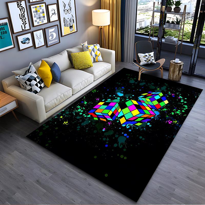 

Colorful Rubik s Cube Rug Suitable for use as an anti-slip game mat for living room and bedroom sofas 40x60cm( 15x23in )