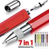 Strumento multifunzione 6in1 Penna a sfera Cacciavite Righello Livella a bolla Cancelleria creativa Regalo Touch Screen Stilo Design Penna capacitiva