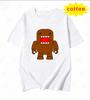 Japanese Retro Domo Tamajun Cartoon Print Short Sleeve Tshirt Unisex Loose Round Neck Pure Cotton Casual Versatile Top