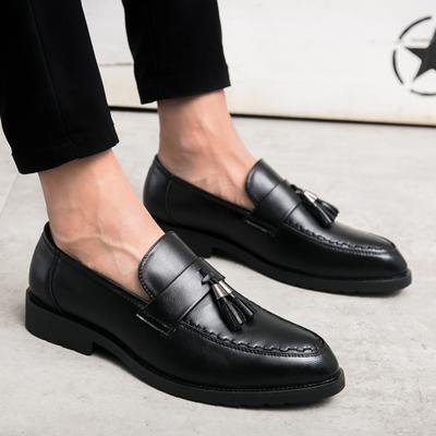 FashionMens Loafers Outdoor Slip On Penny Leather Shoes Elegant Wedding Party Casual Dress Shoes Black Tassel Shoes for Men Loafers