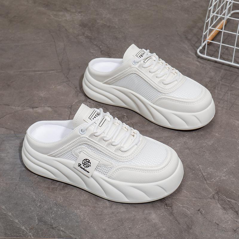 Summer Woman's Mules Baotou Slippers Designer New Women Half Slippers Casual Flats Shoes Women Sandals Outdoor Walking Footwear