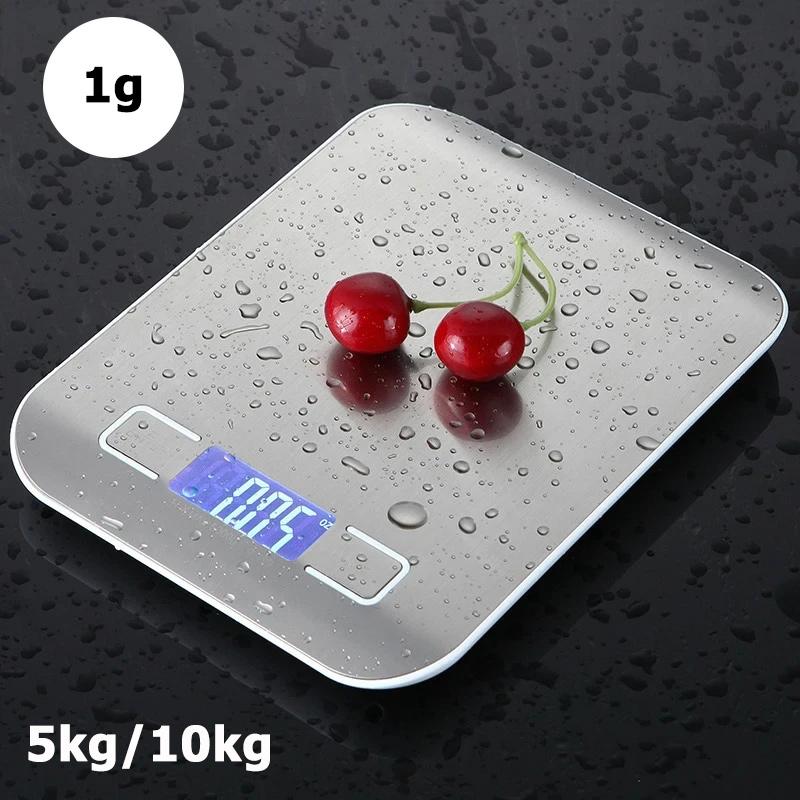 

5 кг/10 кг многофункциональные цифровые кухонные весы для еды с ЖК-дисплеем 1 г высокоточные электронные весы из нержавеющей стали для дома
