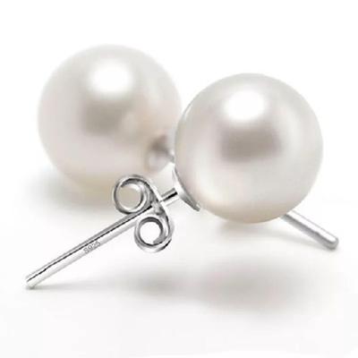 S925 Silbernadel Koreanischer Modeschmuck Überkreuzte Perlenstecker für Damen