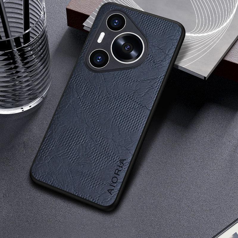 Case for Huawei Pura70 Pro Plus P60 P50 P50 P40 P30 Pro Lite Funda Business Wind Cortex Pattern Leather Back Cover for Huawei Pura 70 Pro Case