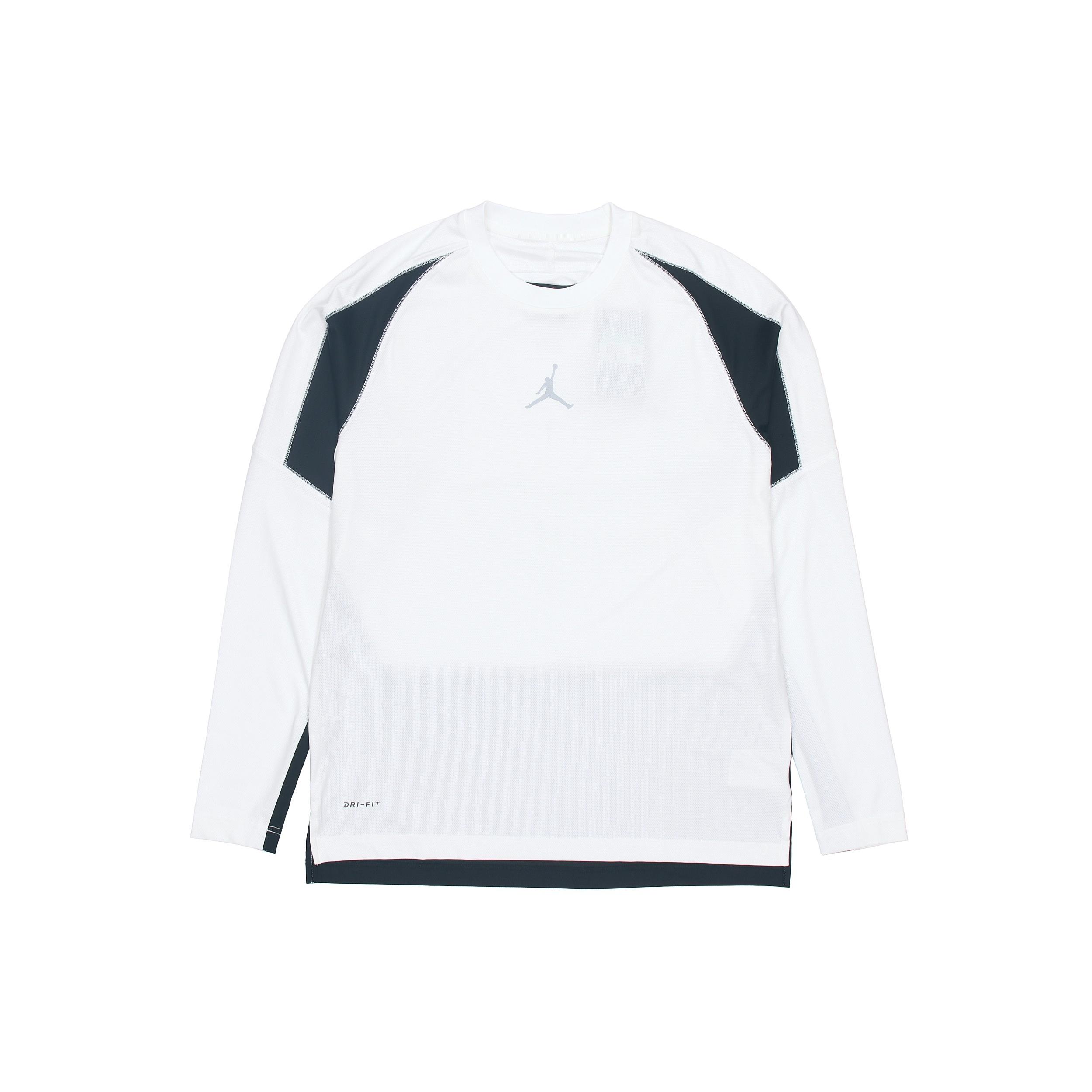 Air Jordan Jumpman Colorblock Quick Dry Round Neck Long Sleeves White Men s CV2352-100 XS