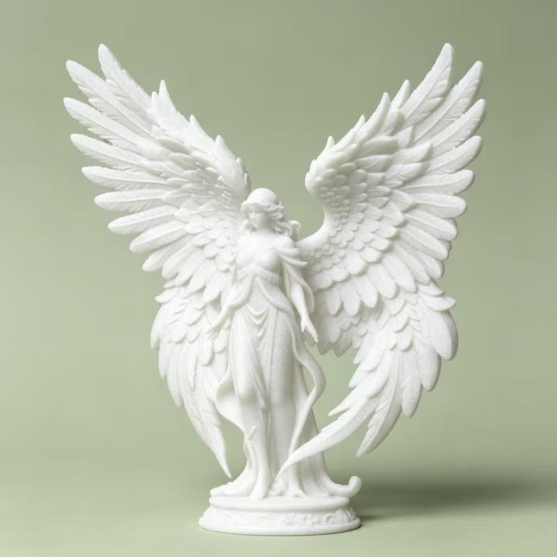 3D Printed Guardian Angel Statue Elegant Large Winged Female Sculpture Sweet Gift for Mom Living Room Coffee Table Decor Ornament