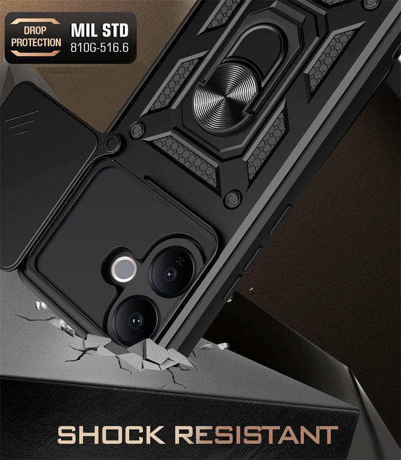 For Vivo V60 Lite 5G Push Pull Camera Lens Protector Case For Vivo V40 V50 V60 Pro Lite 5G 4G Phone Cases Armor Shockproof Coque