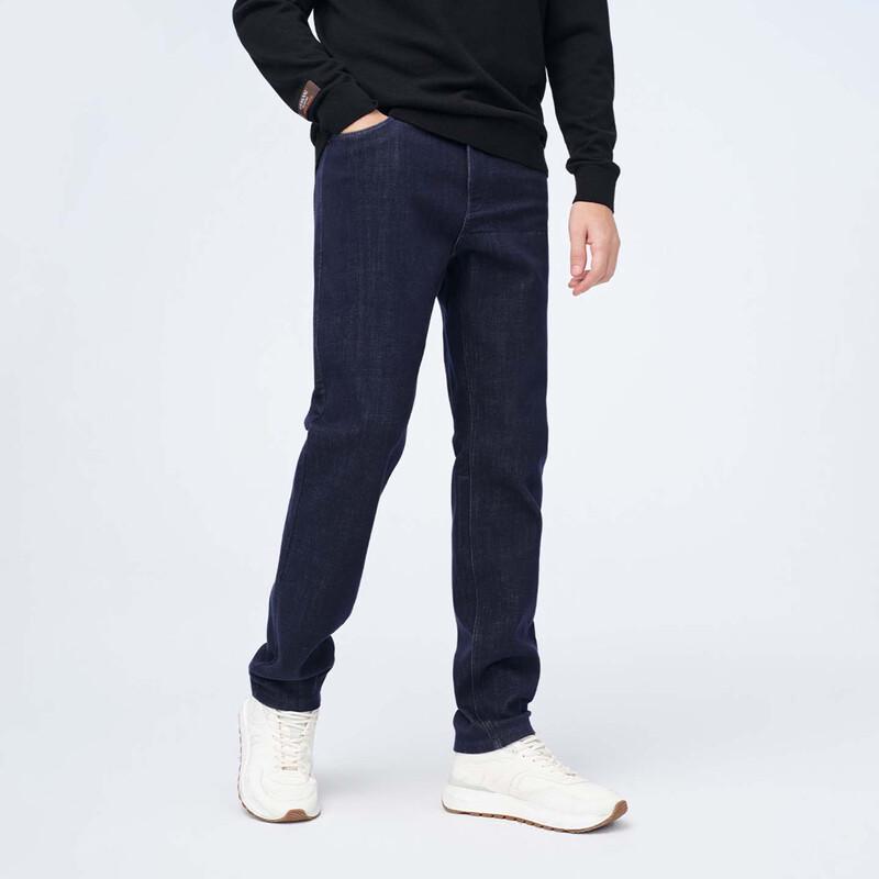 GIOVANNI VALENTINO Men's Brushed Thermal Straight Jeans