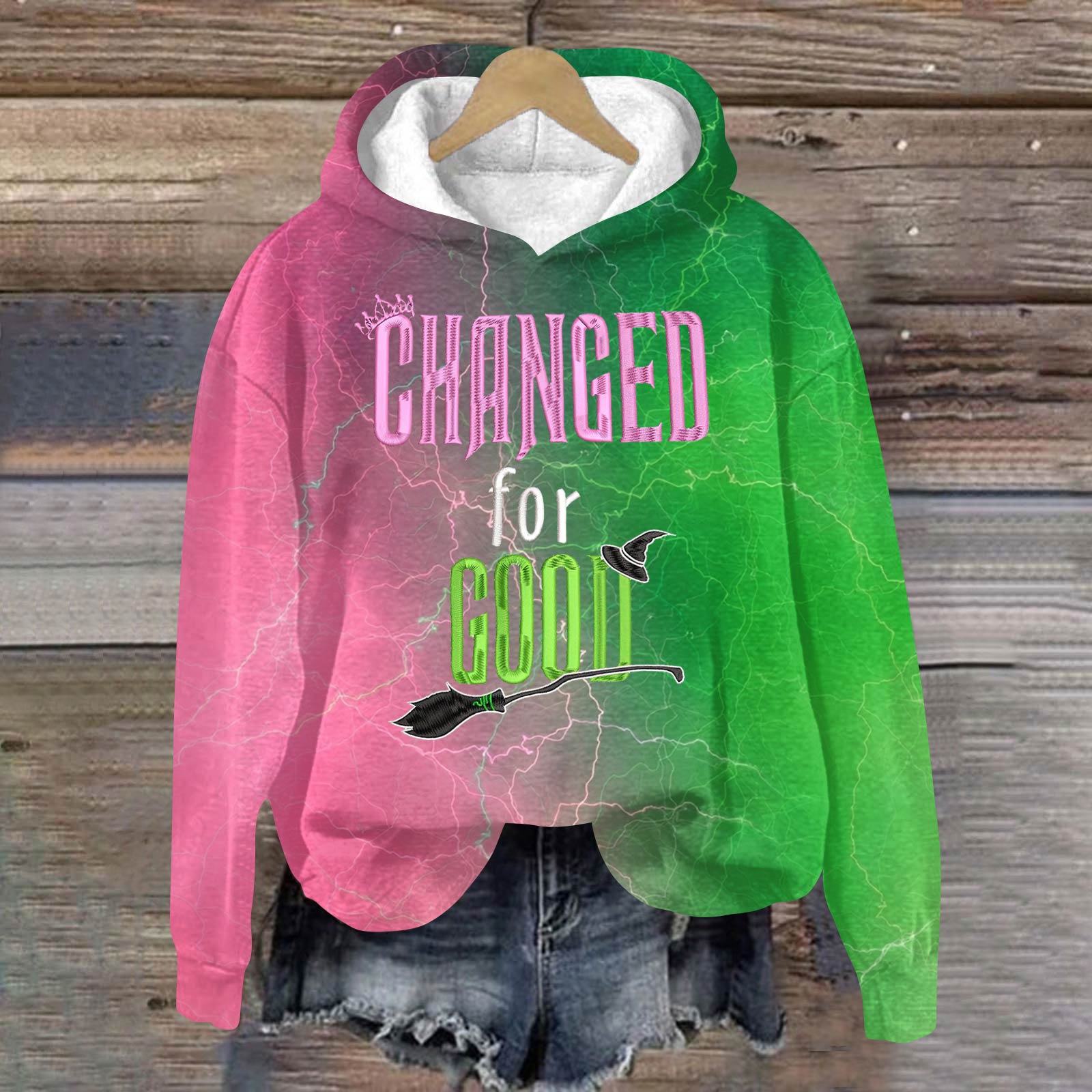 

Женский модный повседневный худи оверсайз с длинными рукавами и принтом XXL