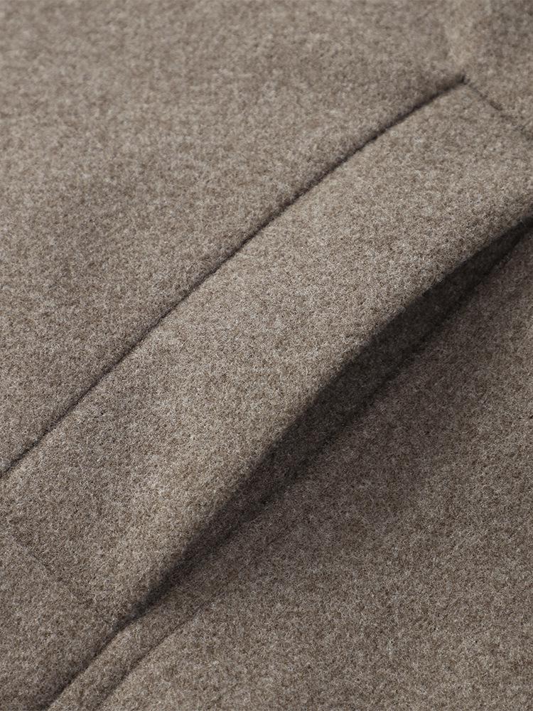 Khaki Wełniany Płaszcz z Szalikiem: Moda europejska i amerykańska