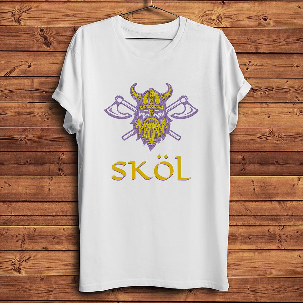 Vikings Symbol Impression Funny Vintage Tshirt UnisexShort Sleeve Casual TShirtUnisex TeeBreathable Print