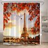 Rideau de douche Tour Eiffel Paris Paysage urbain européen Peinture à l'huile Décor romantique de baignoire Rideau de bain moderne en polyester avec crochets