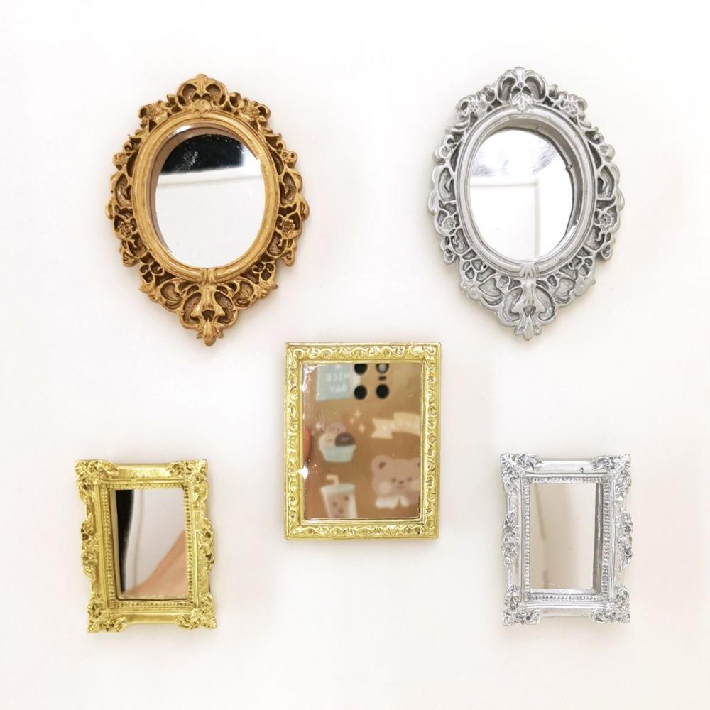 1/12 Europeisk Ramme Mini Viktoriansk Liten Miniatyr Ornament Møbler Dukkehus Speil
