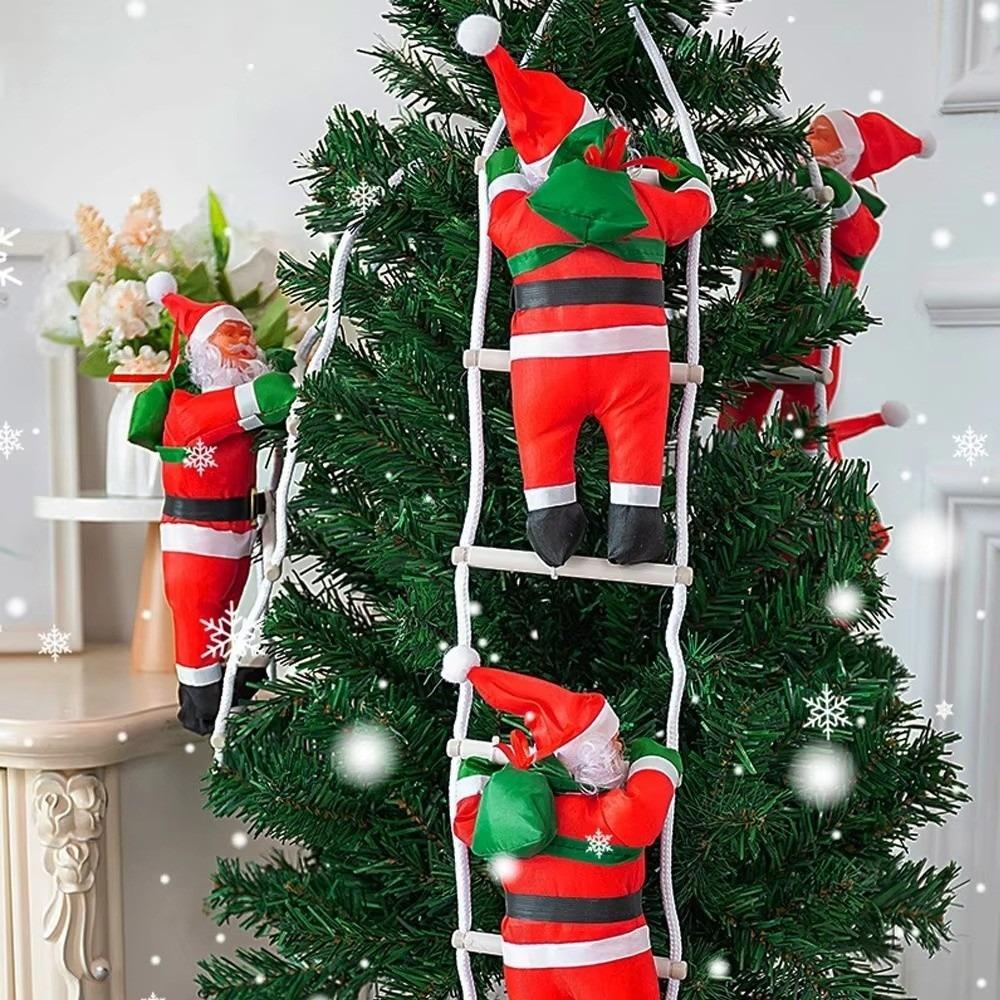 Soft Hanging Decoration Climbing Santa Decoration Red Santa Santa Pendant  Door Hanging Decor