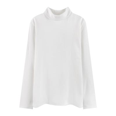 Semi-turtleneck Bottoming Shirt Women's Autumn New White Long-sleeved T-shirt Women's Chic Student Top