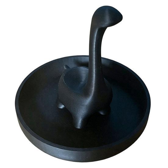DYS 3D Printed Creative Finger-Shaped Jewelry Tray, Minimalist Ring & Necklace Holder with Partitioned Storage, Matte Black/White Desk Organizer