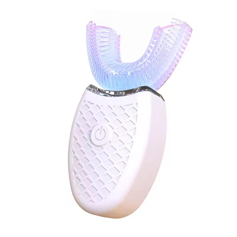 Adult U-shaped Automatic Toothbrush 360° Full Mouth Whitening Waterproof Brush Ultrasonic Electric Toothbrush белый