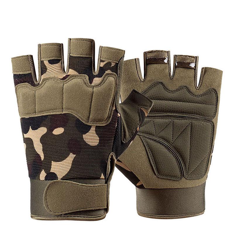

Tactical Gloves Women Half Finger Training Grip Antislip Wearresistant For Gym And Outdoor Camo,S