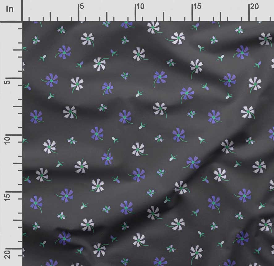 Soimoi Floral Print,  Cotton Cambric, Quilting Fabric Sold by The Yard 42 Inch Wide, Medium Weight Cotton Fabric, Sewing  Supplies,Blue &