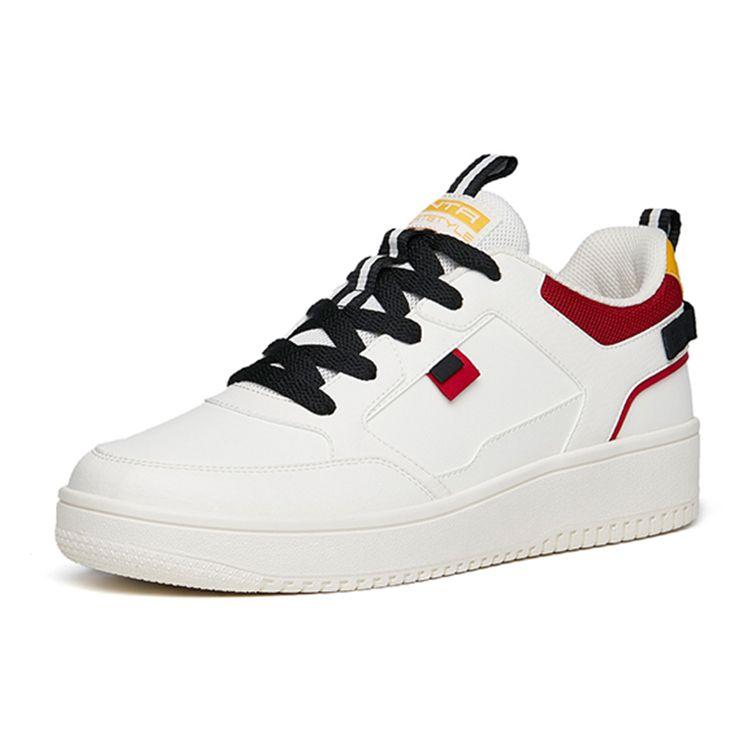 Anta Thick Sole Versatile Casual Low Top Skate Shoes Men Sneakers White Red Yellow 912228066-28