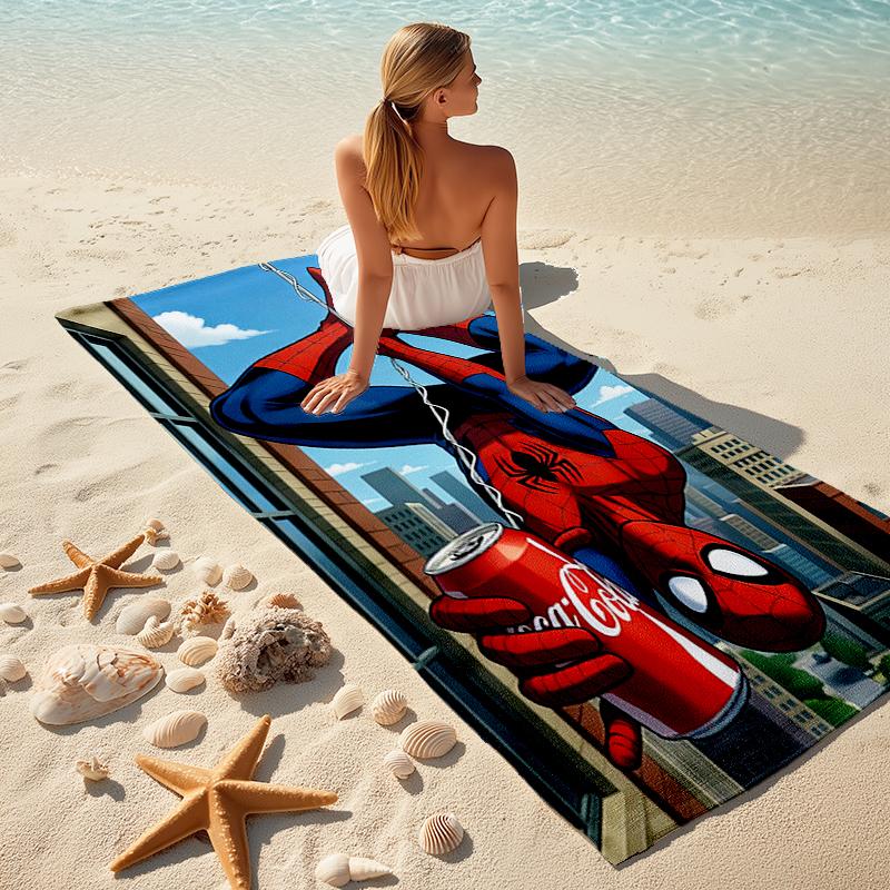 Spider-Man beach towel Outdoor camping Beach towel for vacation swim Outdoor pool Absorbent bath towel